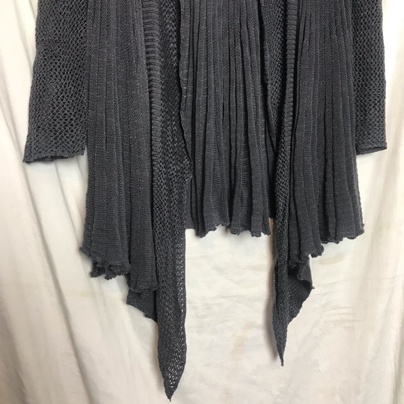 Torrid Womens Gray Open Knit Waterfall Open Front Duster Cardigan Size 2 2X Goth - Picture 6 of 15